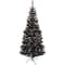 6ft. Pre-Lit Black Tinsel Artificial Christmas Tree, Clear Lights